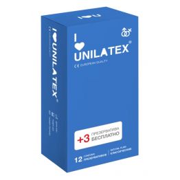 Презервативы Unilatex, natural plain, гладкие, классические, 19 см, 5,4 см, 15 шт.