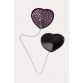 Пэстис Erolanta Lingerie Collection в форме сердец со стразами и цепочкой черно-розовые